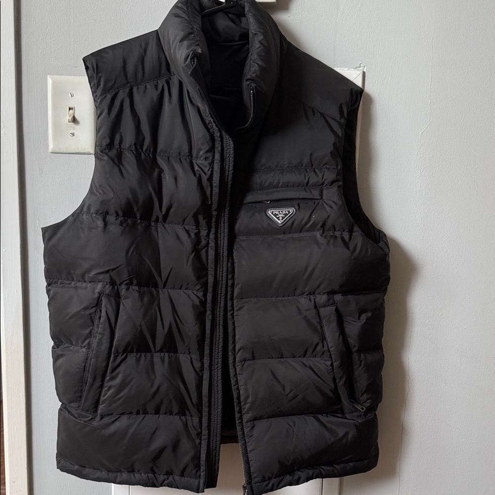 Prada Black Quilted Down Puffer Vest